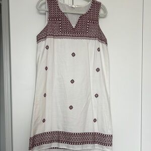 Beachlunchlounge White and Red Sleeveless V-Neck Sundress